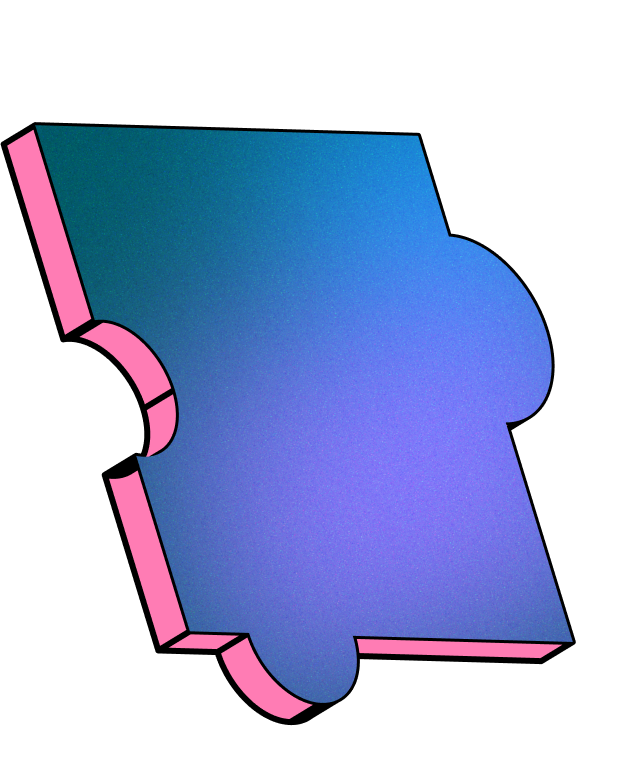 Blue gradient jigsaw piece