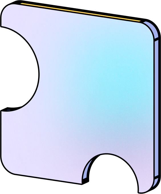 Blue/purple large gradient jigsaw piece