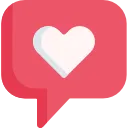 Heart in a chat icon for notifications