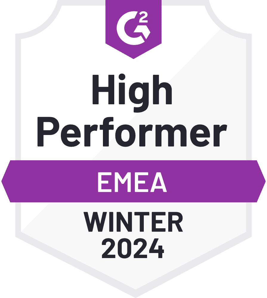 G2 Logo for high performer Fall 2023 in EMEA 