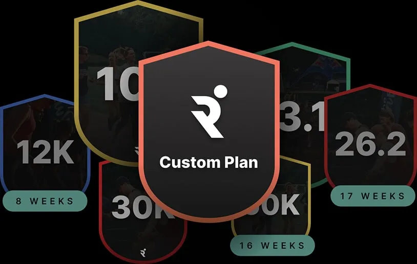 Badges showing a couple of custom plan distances and duration.