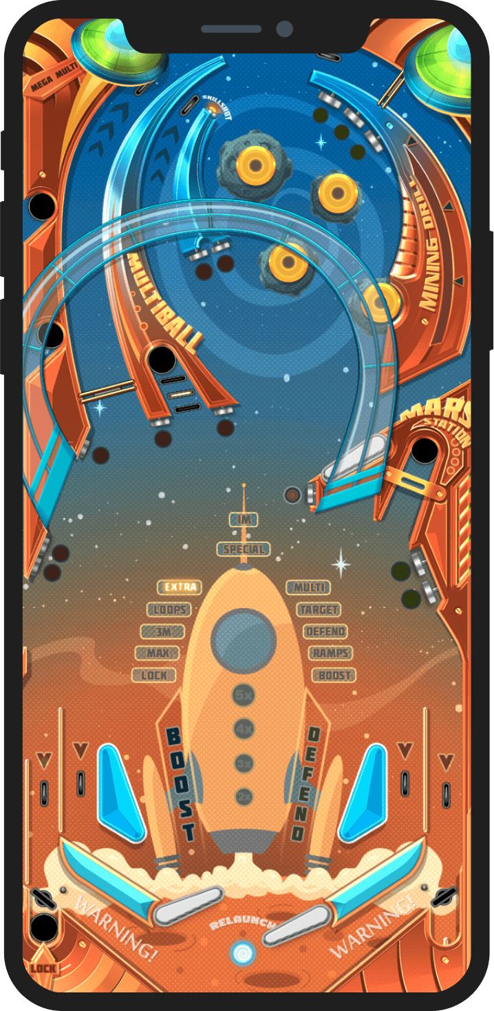 Iphone mockup showing pinball deluxe