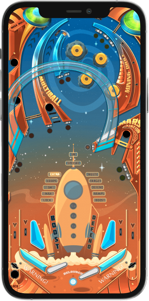 Iphone mockup showing pinball deluxe
