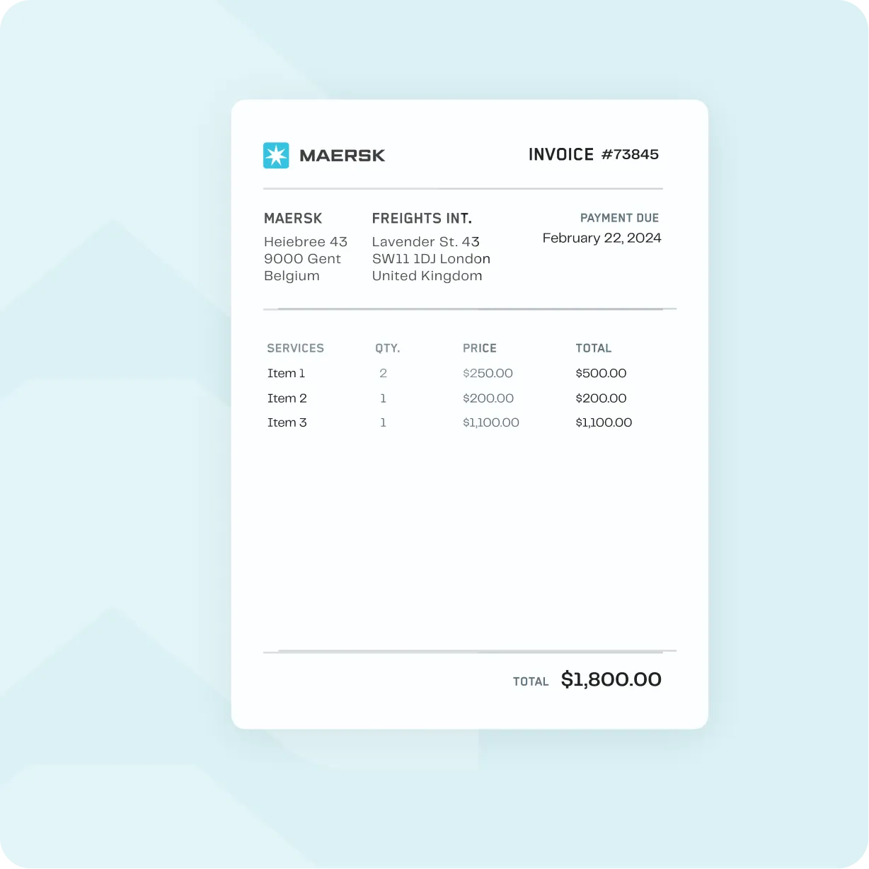 Example invoice