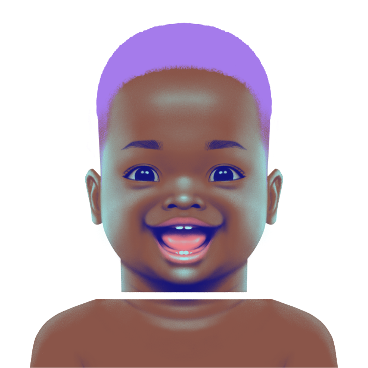 a digital image of a baby smiling