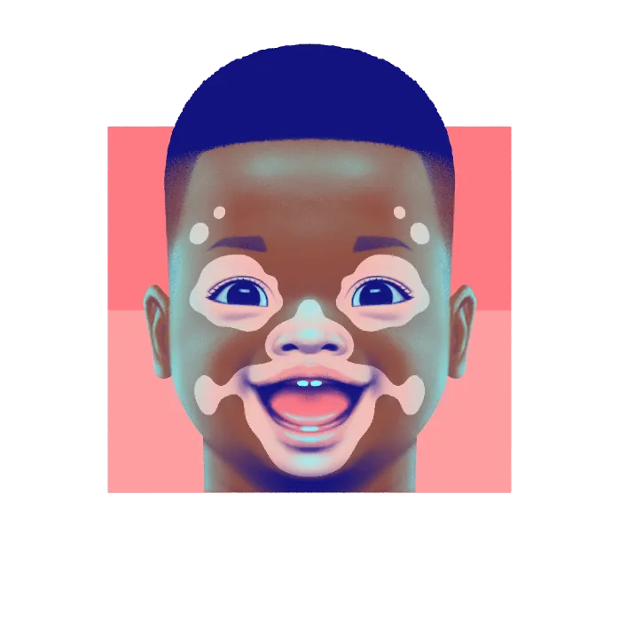 a digital painting of a child's face