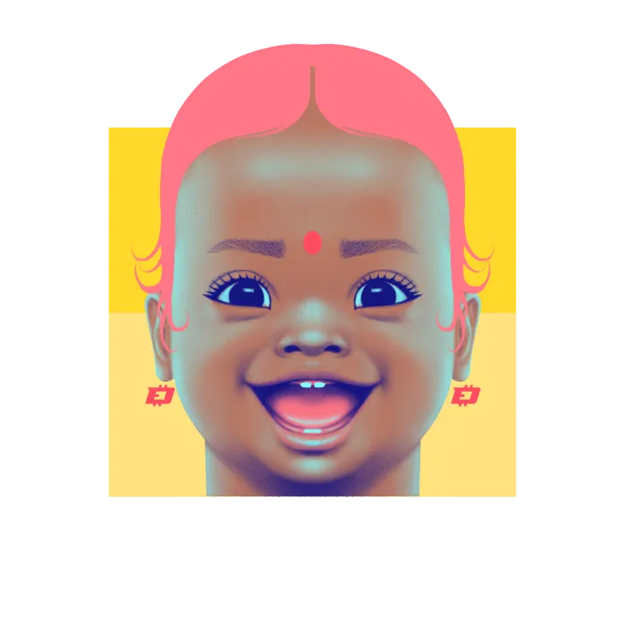 a digital drawing of a baby's face