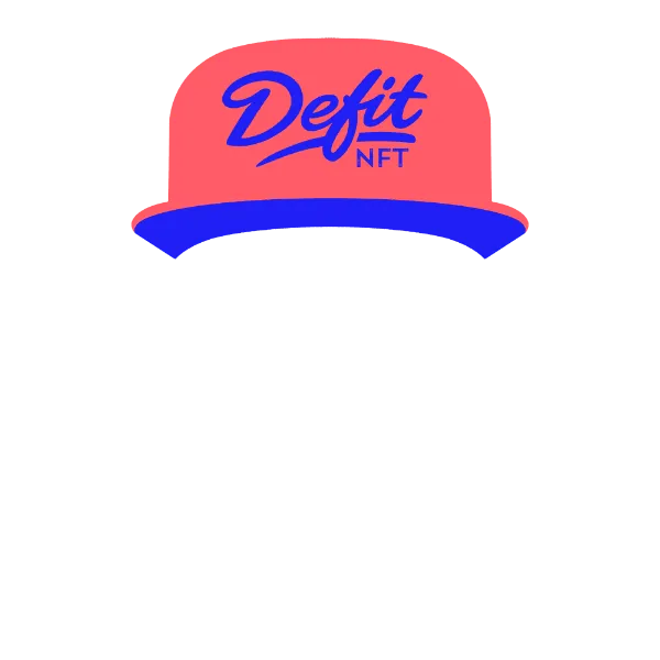 a red and blue hat with the words defit net on it