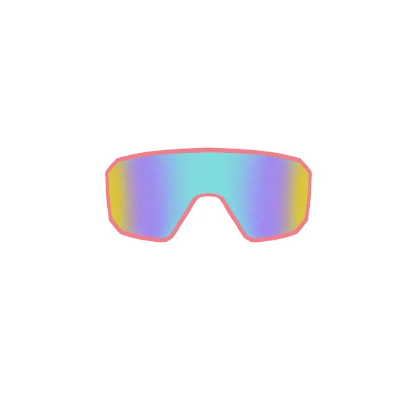 a pair of sunglasses with a rainbow lens