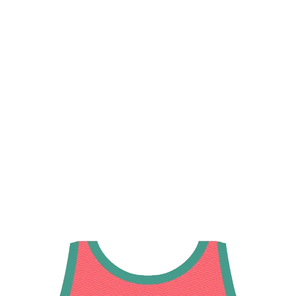 a pink tank top with a green bottom