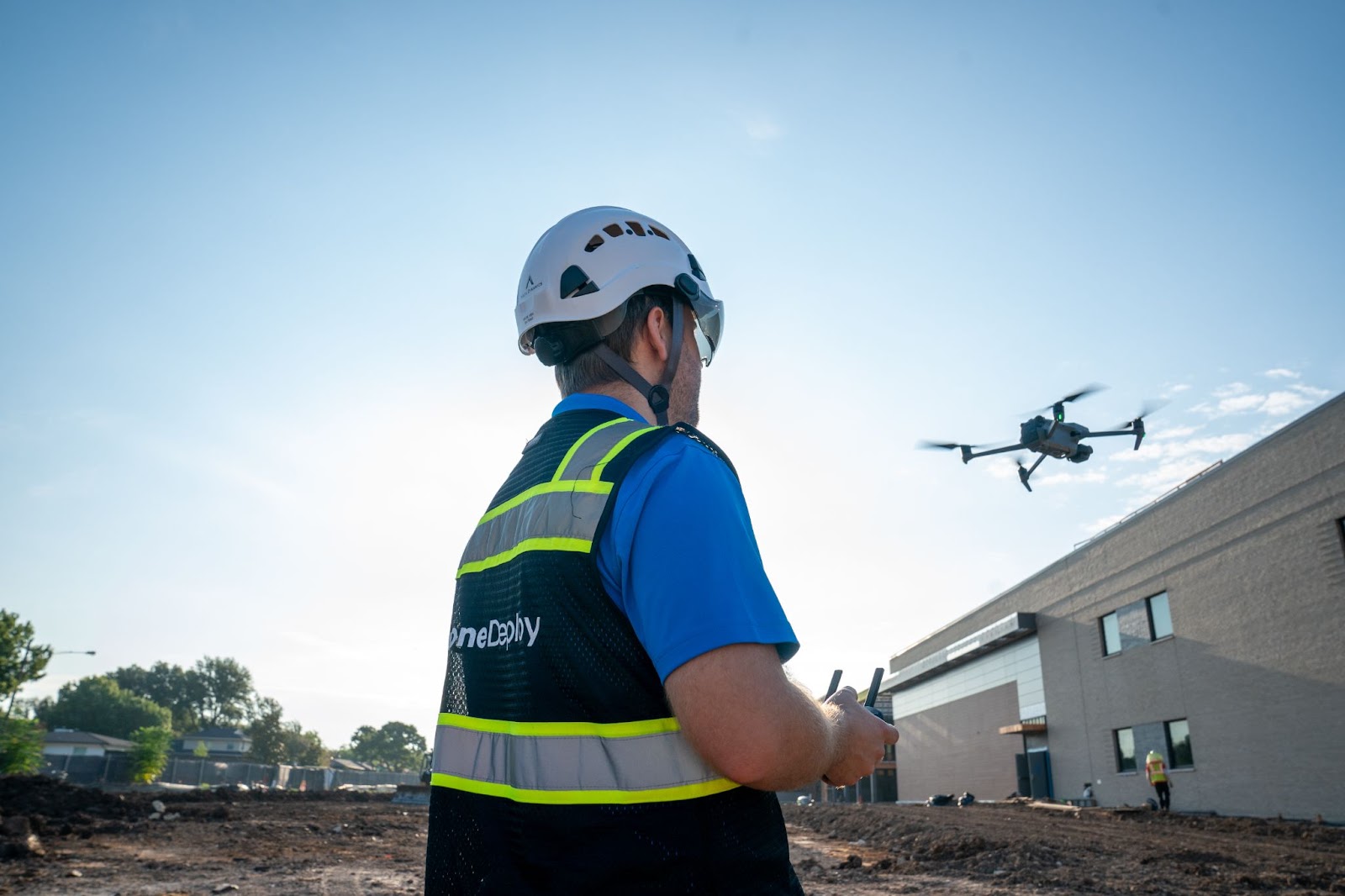 Grant Hagen flying a drone