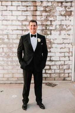 Black Notch Lapel Tuxedo - Image by Rachel Meagan Photography