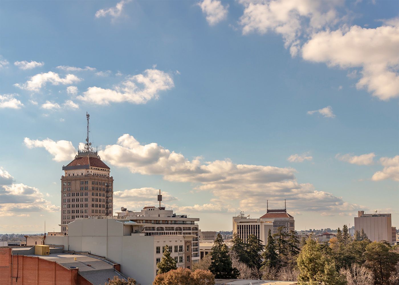 A skyline in Fresno, CA