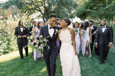 Black Peak Lapel Tuxedo - Image by Elizabeth Warrick Photography 