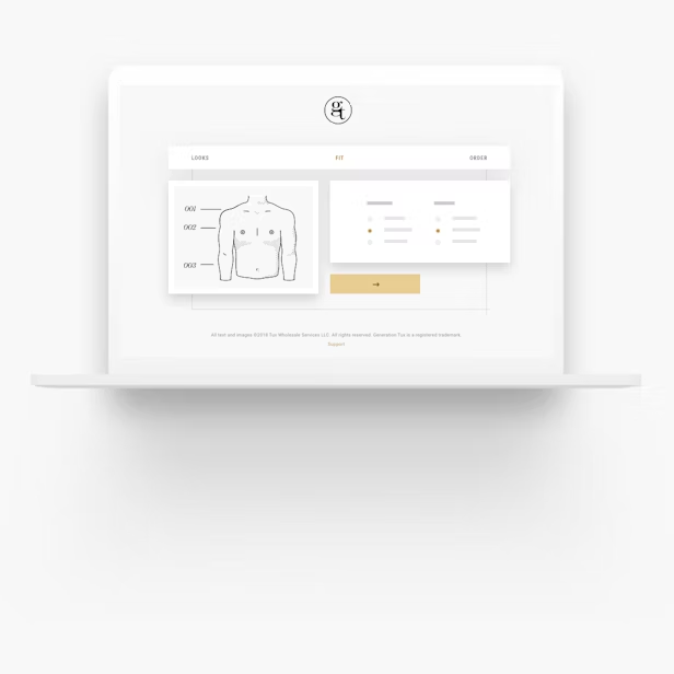 A diagram of the sizing for generation tux