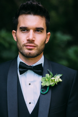 Black Shawl Lapel Tuxedo - Image by Frances Iacuzzi Photography