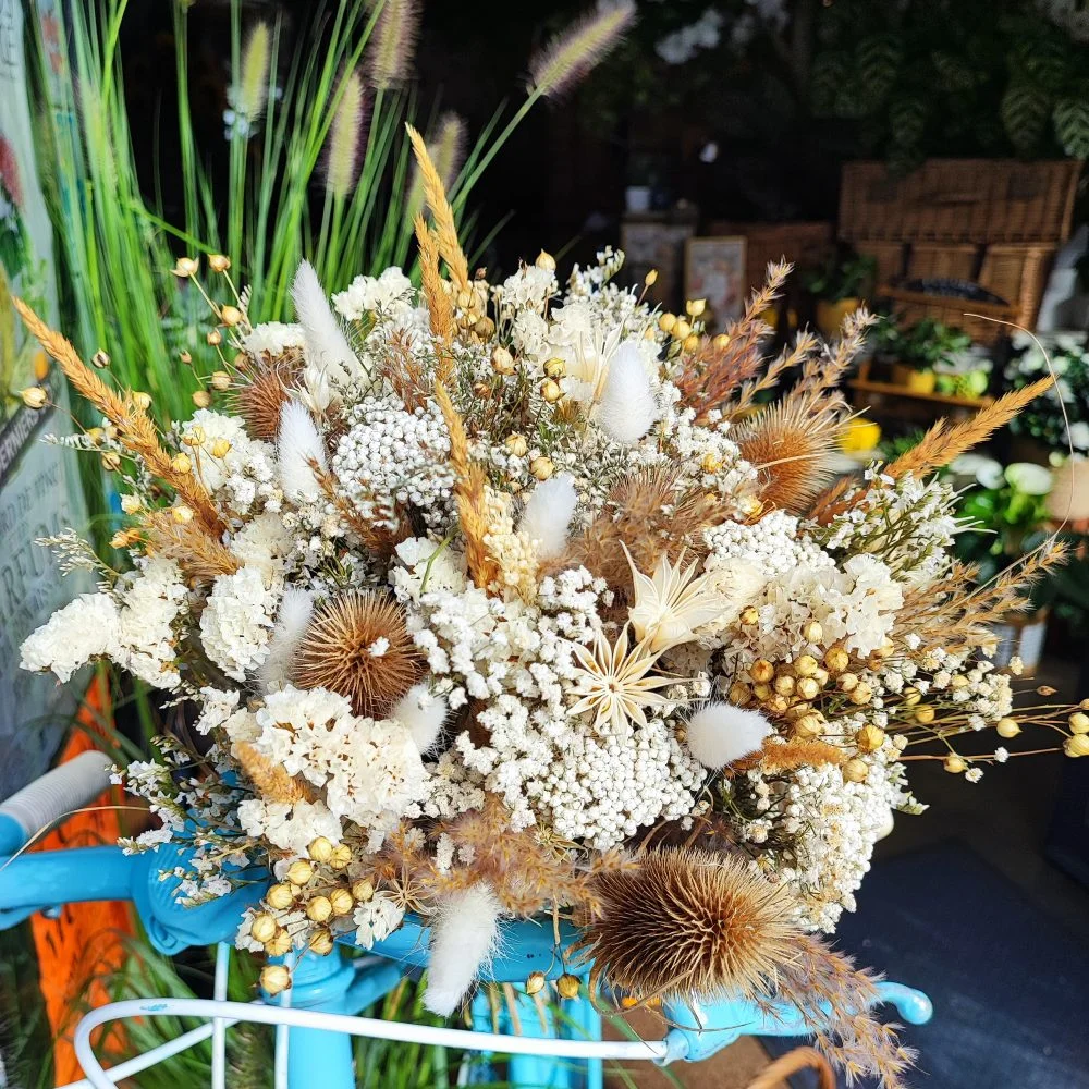 Bouquet de fleurs séchées naturel, par L'ART Ô ZOIR, fleuriste à Tours