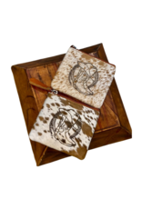 Western Linens Boot and Horseshoe Cowhide and Leather Pouch