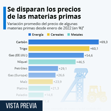 Infografía - ¿Cuánto aumentaron los precios de las materias primas en 2022?