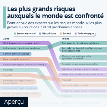 Infographie - Les plus grands risques mondiaux au cours de la prochaine décennie