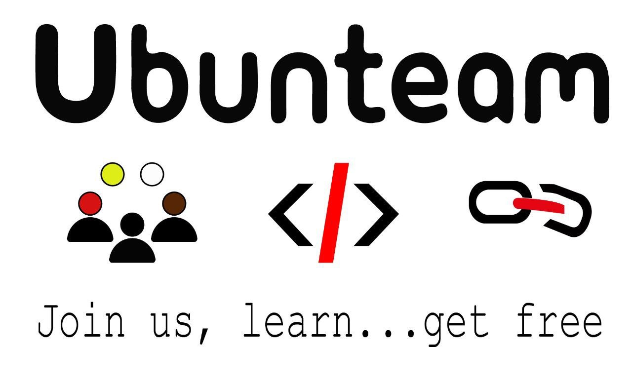 Ubunteam's logo which reads: "Ubunteam: Join us, learn, get free"