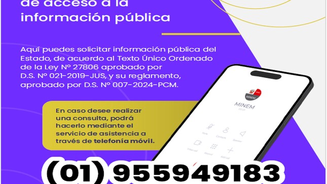 Aquí puedes solicitar información pública del Estado, de acuerdo al Texto Único Ordenado de la Ley Nº27806 aprobado por D.S. Nº021-2019-JUS, y su reglamento, aprobado por D.S. Nº 007-2024-PCM.