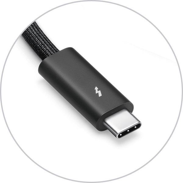 使用編織套管的 Thunderbolt 4 連接線