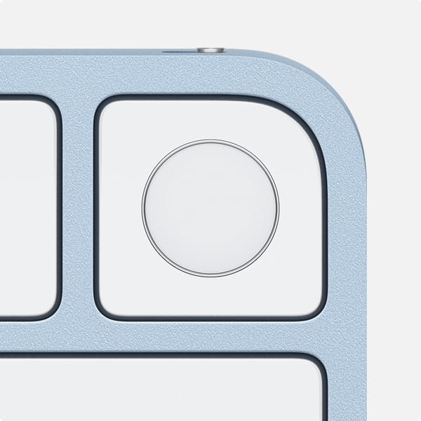 The Touch ID key in the upper-right corner of an Apple Magic Keyboard.