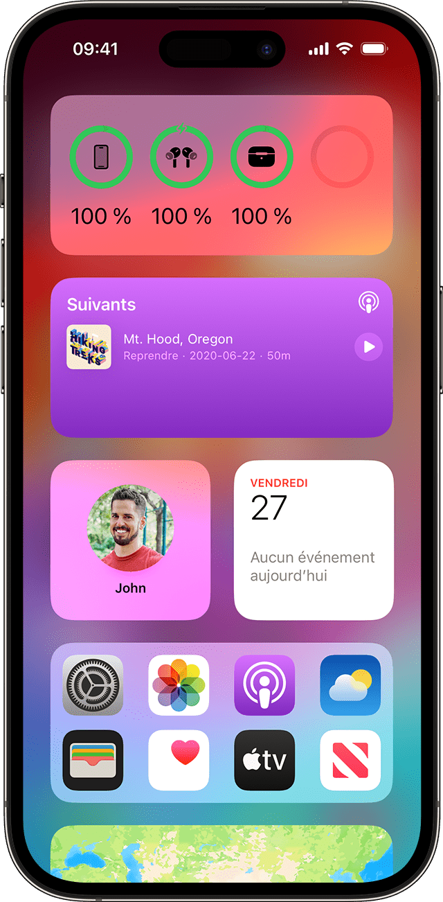 Utiliser le widget Batteries de votre iPhone pour vérifier le pourcentage de charge de la batterie