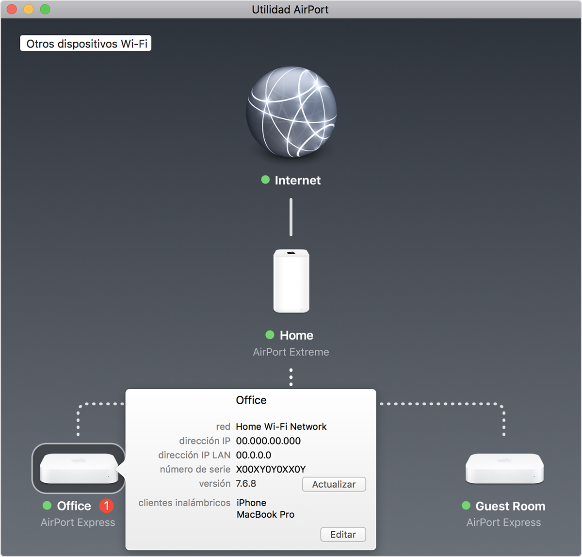 Utilidad AirPort en Mac