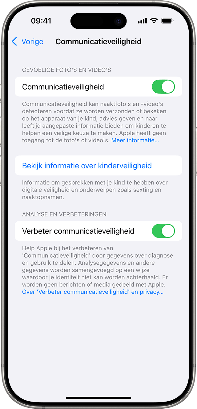 Stel in de iPhone-instellingen Communicatiebeveiliging in.