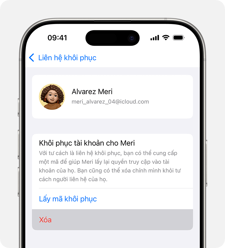Trên iPhone, hãy xóa tên bạn khỏi danh sách liên hệ khôi phục của người khác