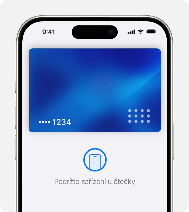 iPhone zobrazující dokončenou platbu pomocí Apple Pay.