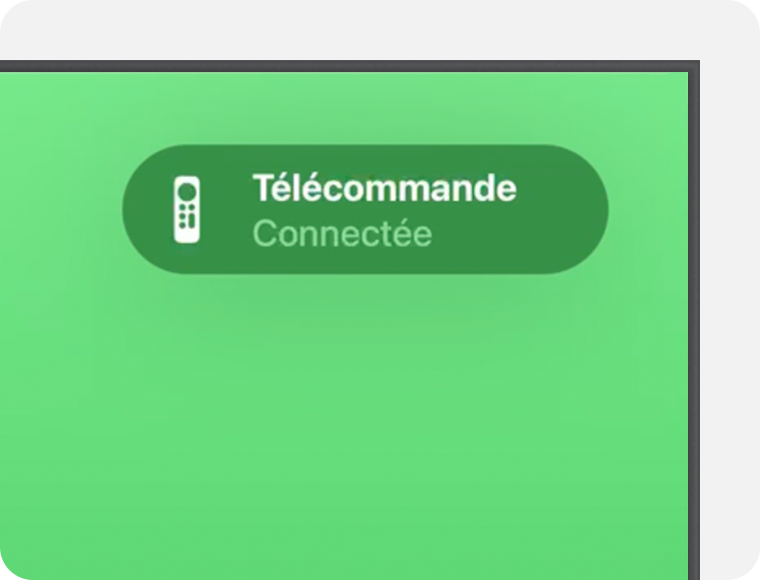 La notification Télécommande connectée s’affiche dans le coin supérieur droit de l’écran du téléviseur