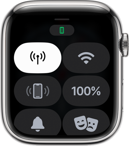 Centro de control en el Apple Watch.