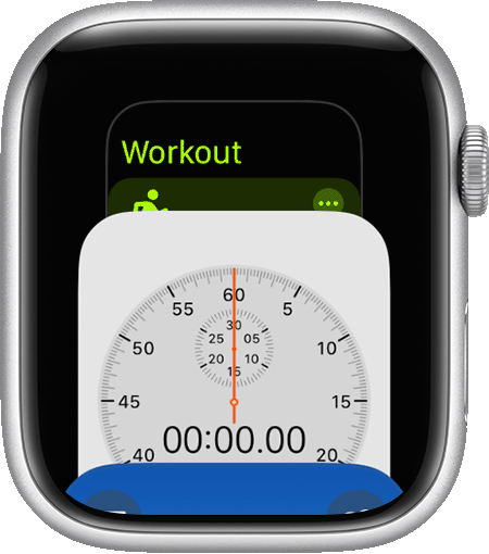 Apple Watch screen showing App Switcher