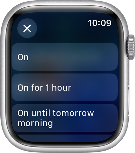 Apple Watch screen showing Do Not Disturb settings