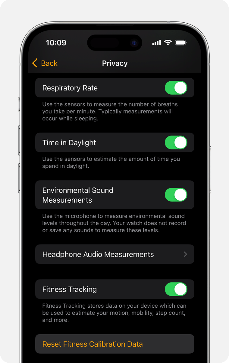 Privacy settings on iPhone