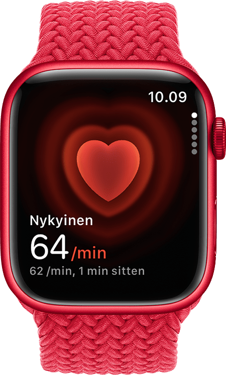 Apple Watchissa näkyy syke 54 lyöntiä minuutissa.