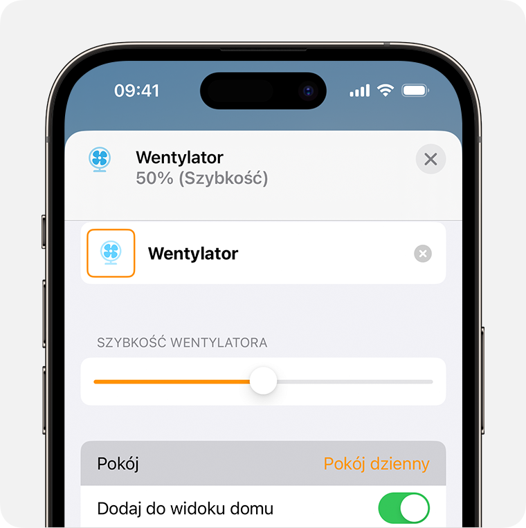 Wentylator jest przypisany do salonu