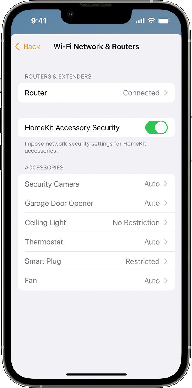 iPhone with Wi-Fi Network and Routers panel displayed