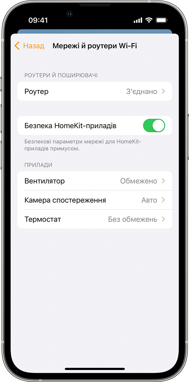 Панель «Мережі й маршрутизатори Wi-Fi» на iPhone