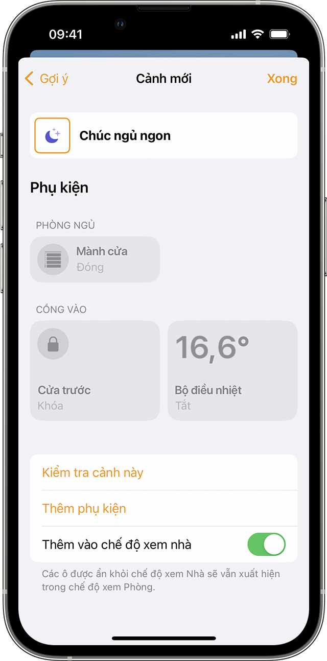 Cảnh mới có tên Chúc ngủ ngon trên iPhone