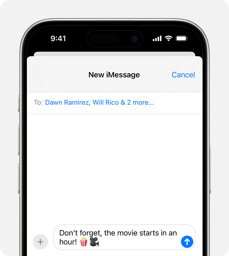 To start a group message on your iPhone, tap the Compose button in Messages then add multiple names. 