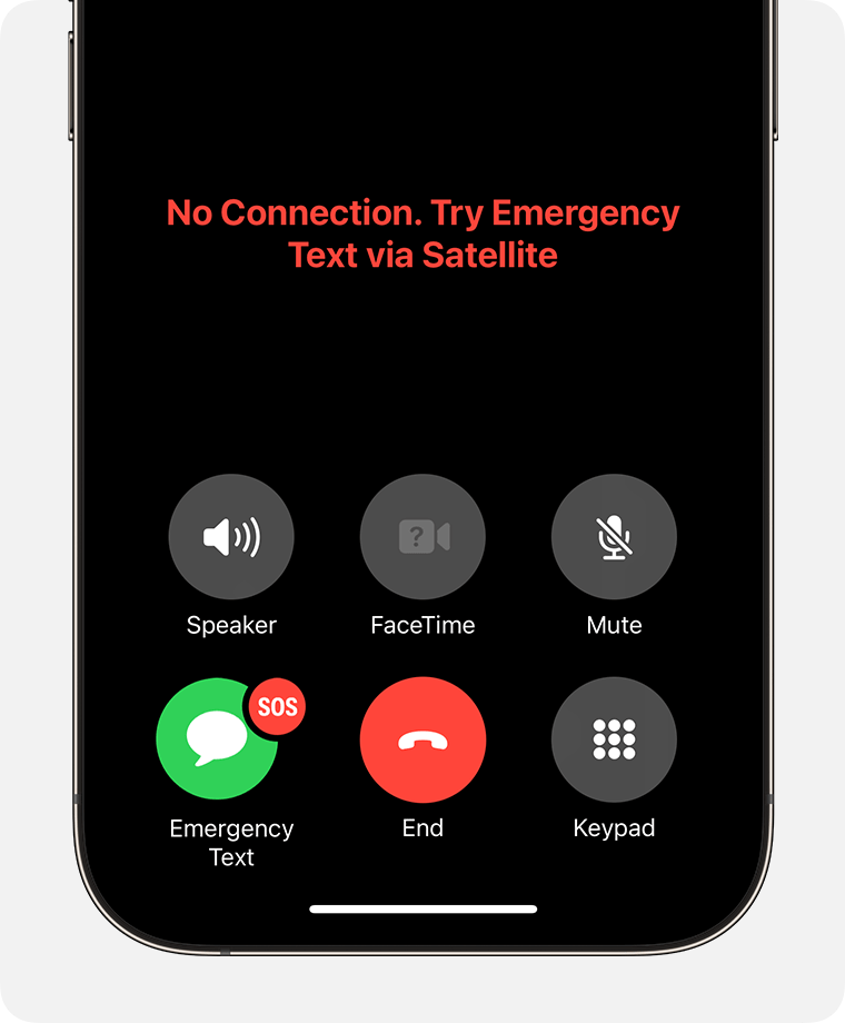 If you are outside both cellular and Wi-Fi coverage, you can text emergency services via satellite.