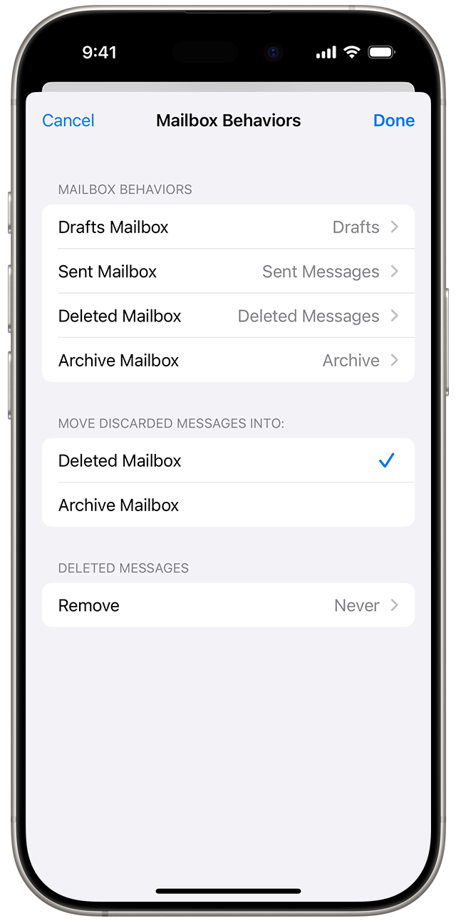 You can change whether you see Archive or Bin as the default action for an email in Mail on iOS.