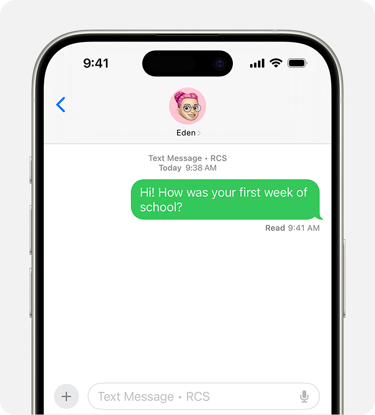 In iOS 18, you can send RCS messages from your iPhone — these appear as green bubbles.