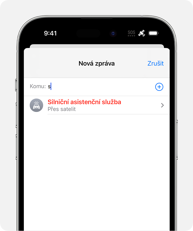 Když jste mimo signál, můžete silniční asistenční službu přivolat textovou zprávou.