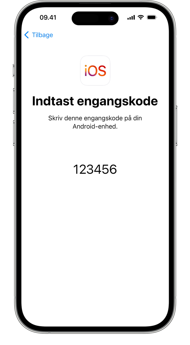 En engangskode bekræfter, at de to enheder er forbundet.