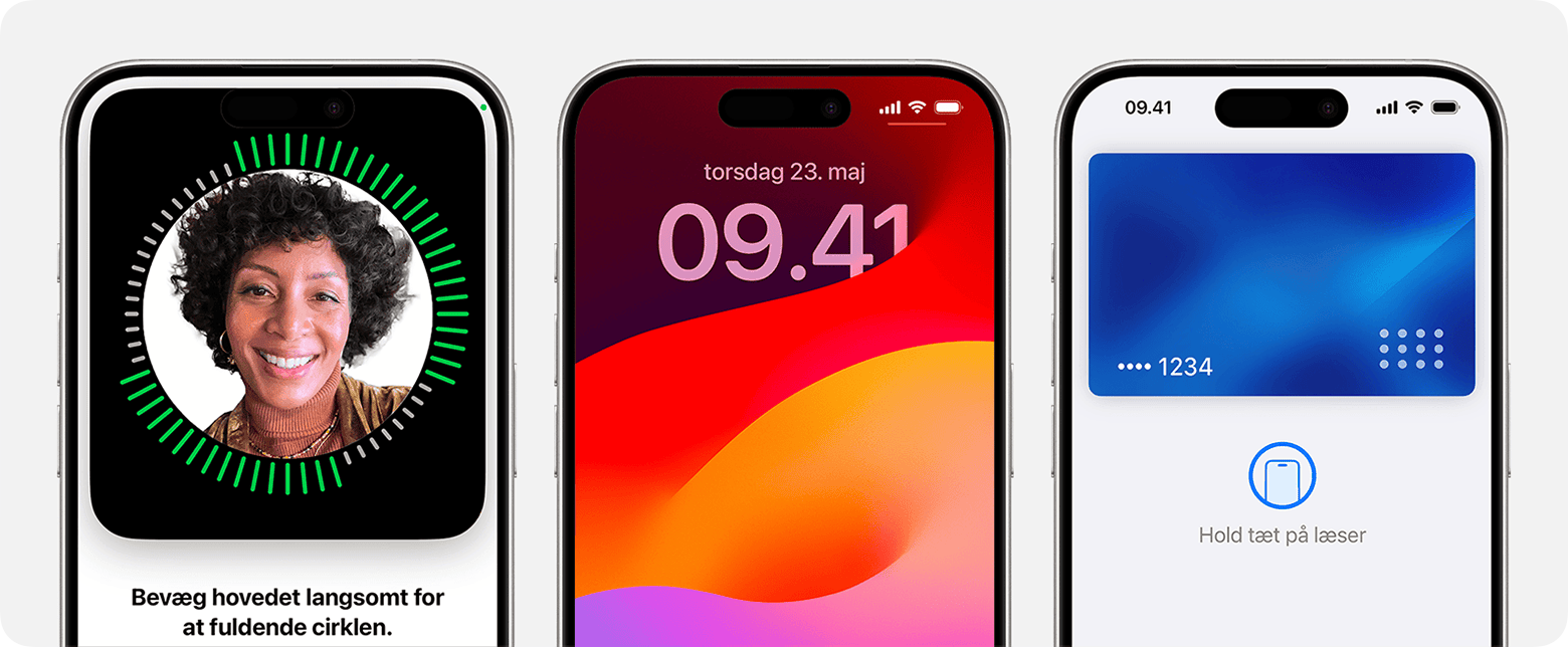 Nogle af de måder, Face ID fungerer på iPhone: Opsætning af funktionen, oplåsning af telefonen og godkendelse af køb